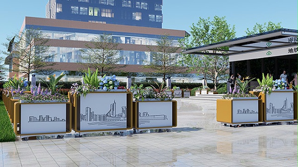 地铁车站出入口组合花箱