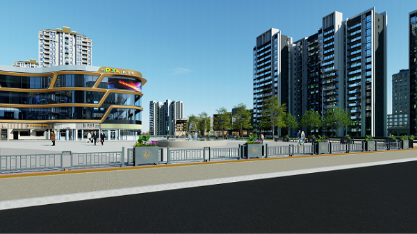 历史文化名城道路中央花箱护栏隔离