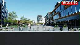 商业广场出入口花箱护栏人车隔离