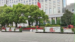 单位入口组合花箱景观