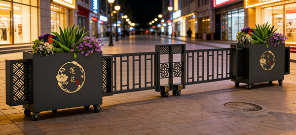 商业街模块化组合花箱实拍图