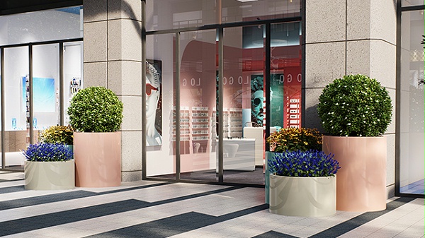 商业街区店铺组合花箱