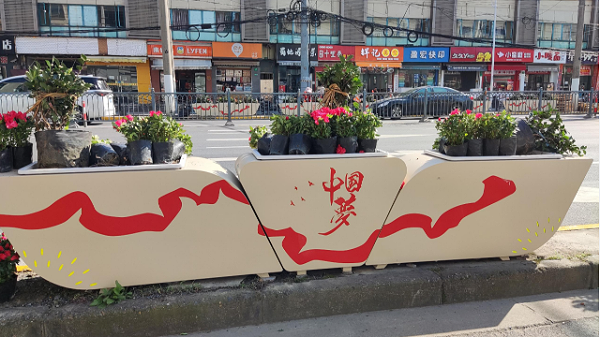 道路人行隔离镀锌钢组合花箱