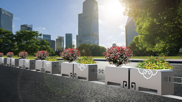 朗汀园林高架桥花盆——让城市回归于自然！