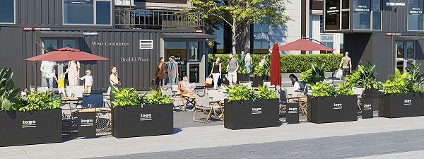 室外铁艺便捷移动花箱