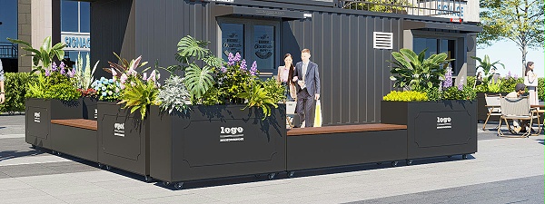 室外铁艺便捷移动花箱