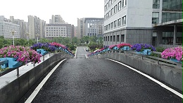 市政道路隔离护栏和高架桥花盆绿化案例
