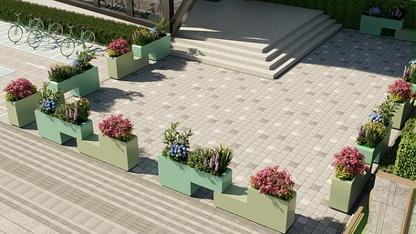 小学幼儿园景观隔离百变组合花箱