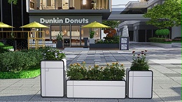 购物中心人行道路花箱-不锈钢pvc景观花箱