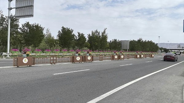 三兔共耳卷草纹版花箱单体正面